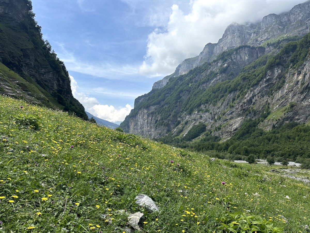 View from the rim of the Grand Canyon at dusk.