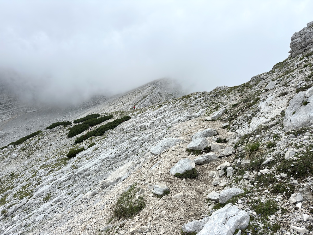 Scree slope near Mala Mojstrovka peak above Vršič Pass