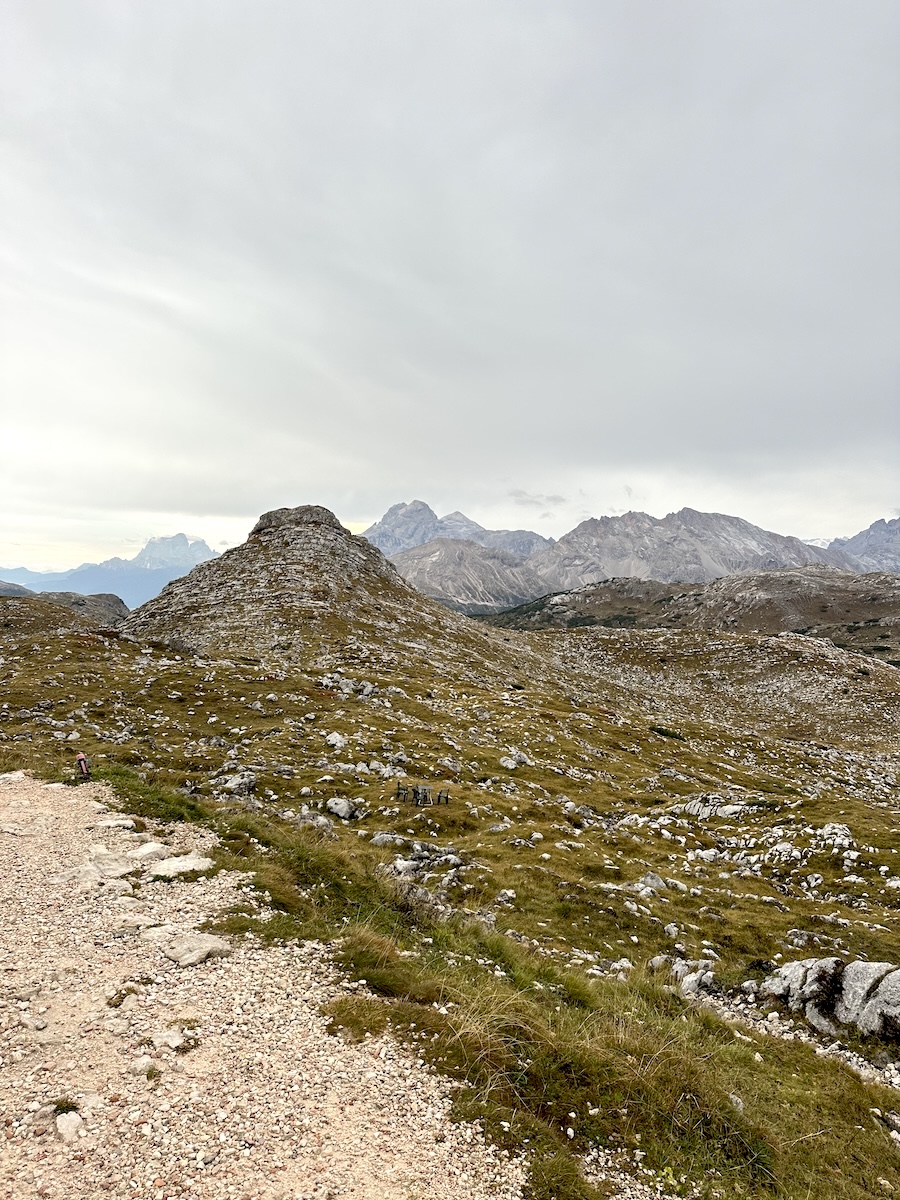 Rocky alpine plateau on Day 2 of Alta Via 1 Dolomites