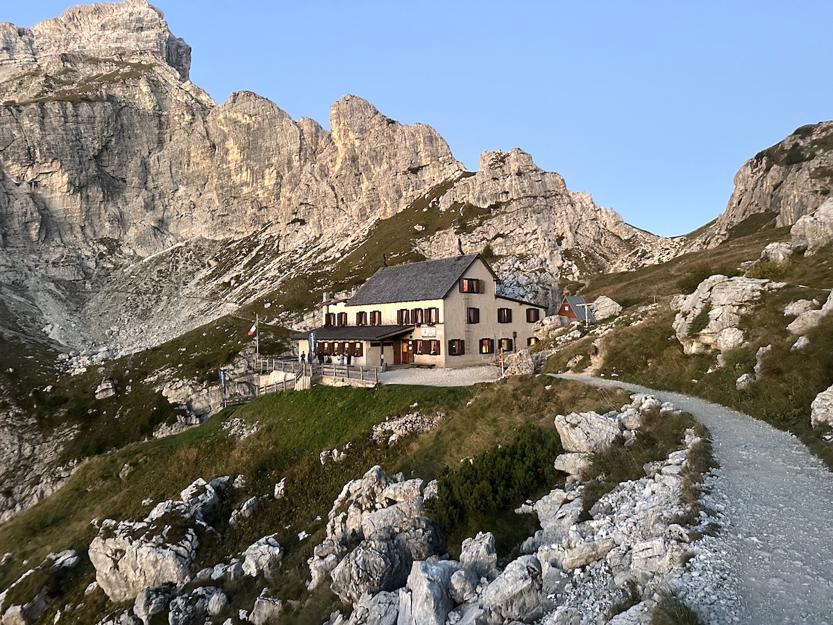 Rifugio Coldai at sunset, Dolomites