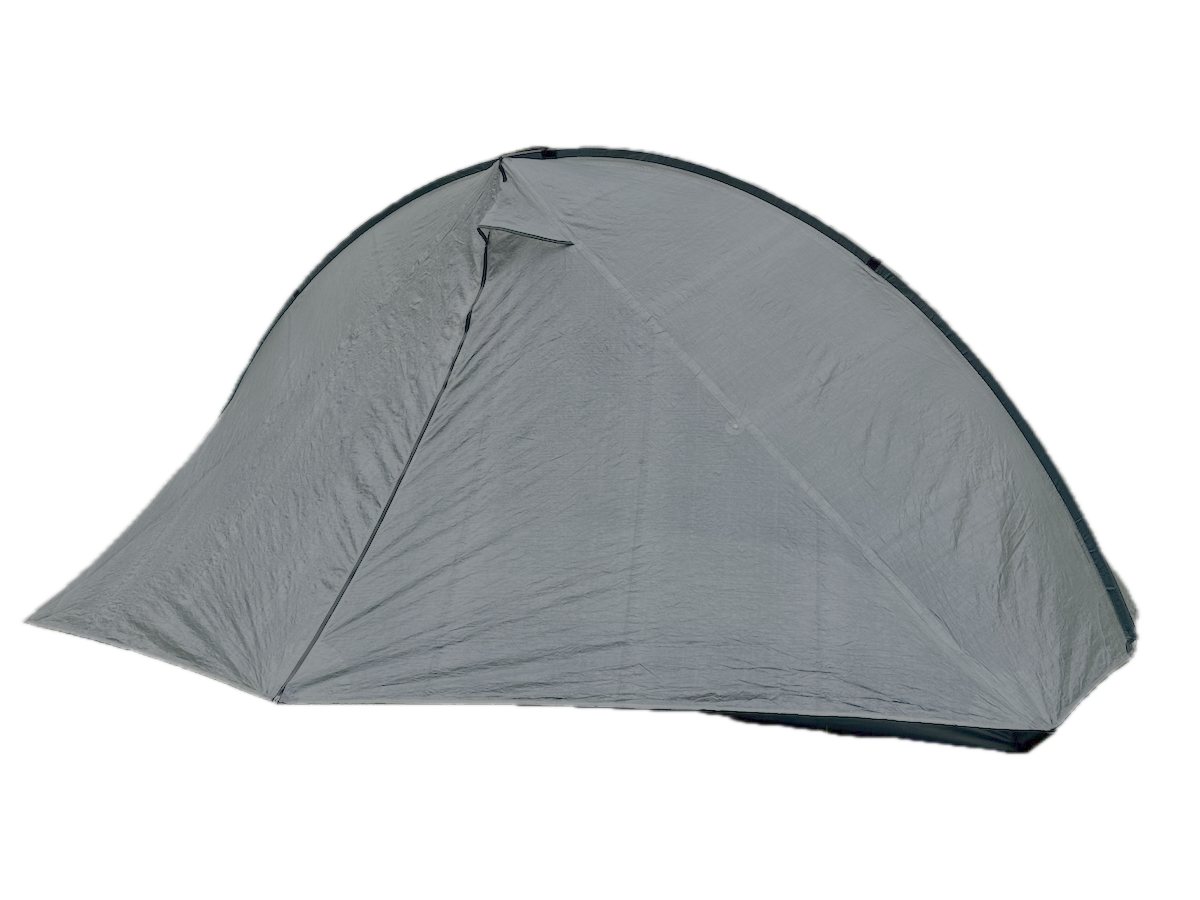 Rainbow Li DCF Product ShotTarptent Rainbow Li DCF ultralight backpacking tent on black background showing full arch profile and door zipper